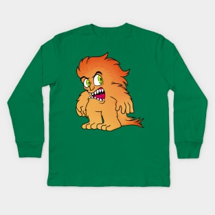 Fluffy Hair Monster Kids Long Sleeve T-Shirt